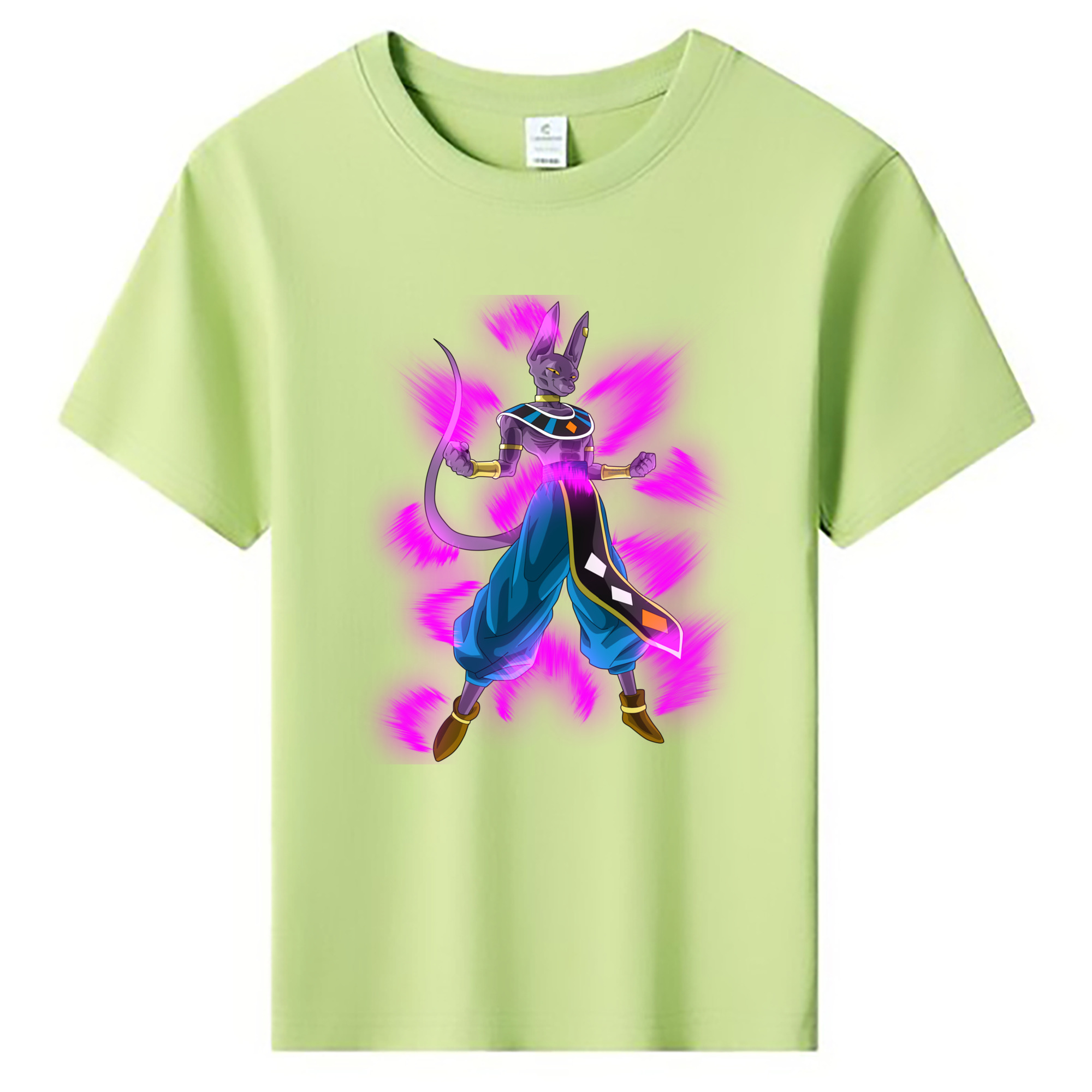 （画像用） ドラゴンボール ビルス 破壊神ビルス DRAGON BALL Beerus Birusu 綿100％キッズTシャツ（フロントプリント）